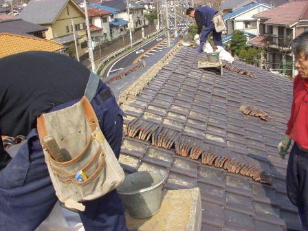 日本瓦漆喰土塗り・瓦用雪止め工事6